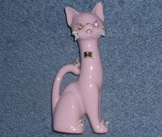 Vintage Antique LEFTONs PINK CAT KITTY Figurine Statue  