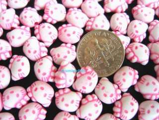 150 PINK Kitty Cat Acrylic Plastic Craft Beads HELLO  