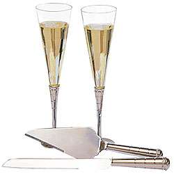 Royal Champagne Flutes and Servers Set  