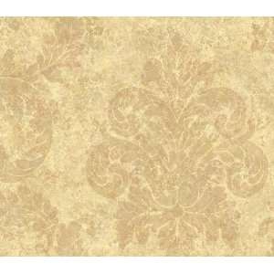 Beige and Mustard Dreamy Damask Wallpaper  Kitchen 