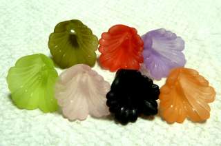 Lucite Flowered Beads Frosted Ruffled Calla Lily 20mm   Pick Your 