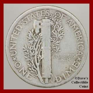 1926 (P) VG Mercury Silver Dime US Coin  