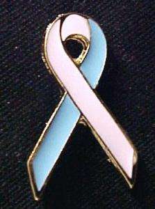 Pink Blue Awareness Ribbon Male Breast Cancer Pin Tac  