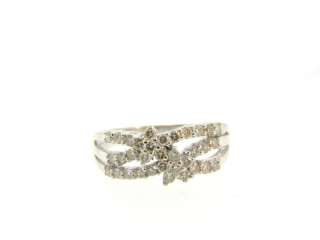 Sparkling Genuine Diamond & Solid 14K White Gold Ring  