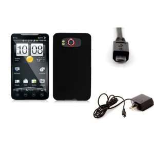  HTC Evo 4G A9292 Back Cover   Black + Home Charger Cell 