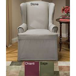 Cotton Duck Wing Chair Slipcover  