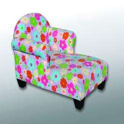   Childrens Flowered Two arm Chaise Lounge Chair  