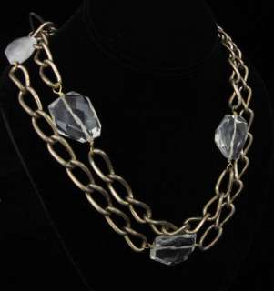 NEW NUGAARD DESIGNS Brass Quartz Long Chain Necklace  
