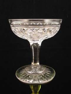 Antique European Cut Glass Champagne Goblet~Cut Diamond  