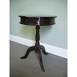 Mahogany Wood Round Side Table (Indonesia)  