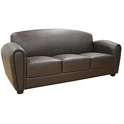 Romy Bycast Brown Leather Modern Sofa  