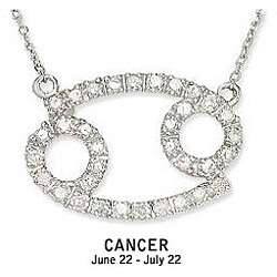 14k Gold 1/5ct TDW Diamond Zodiac Cancer Necklace  