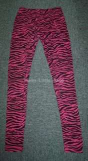 Pink Zebra print leggings tight pants rock punk emo 281  