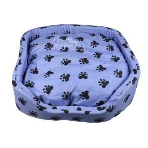 Blue Paw Print Structured Foam Pet Bed (Large) Kitchen 