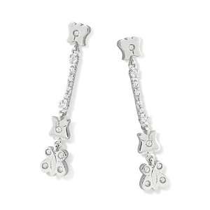  Gioie Ladies Earrings in White 18 karat Gold with White 