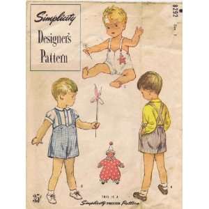 Simplicity 8292 Vintage Sewing Pattern Toddler Boys Shirt Sunsuit Size 