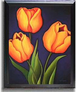 Will Rafuse Tulips Framed Canvas Art  