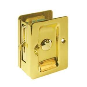   Polished Brass Heavy Duty Pocket Door Locks 3 1/4 x 2 1/4 Solid Bras