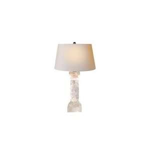 Chart House Chubby Column Table Lamp in Quartz with Natural Paper 