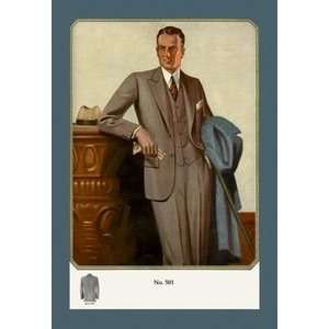 Young Mens Two Button Sack #1   12x18 Framed Print in Gold Frame 