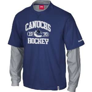  Vancouver Canucks Splitter Long Sleeve T Shirt Sports 