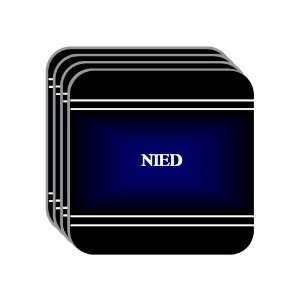 Personal Name Gift   NIED Set of 4 Mini Mousepad Coasters (black 