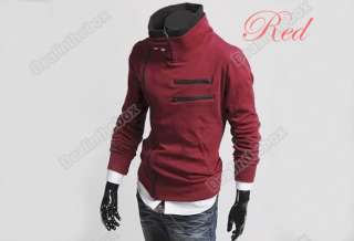 2011 New 4 Color 4 Size Mens Slim Designed Fitted Hoodies Coat Jacket 