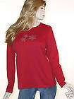 Womens RED SNOWFLAKE CHRISTMAS Plus Size TOP 1X 14/16