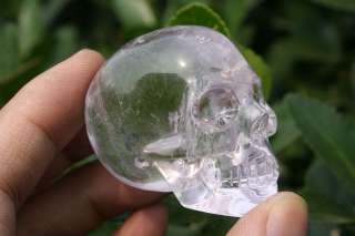 Rare purple Clear Quartz Rock Crystal Carved Crystal Skull  