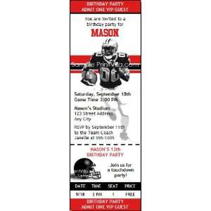  Texas Tech Red Raiders Colored Football Ticket Invitation 