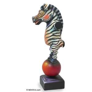 Ceramic sculpture, Zebra as Acrobat