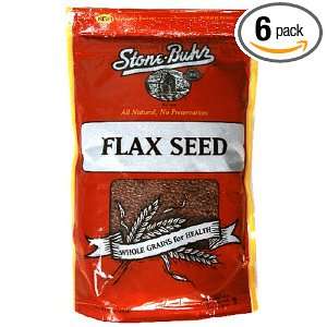 Stone Buhr Flax Seed, 16 Ounce Bags (Pack of 6)  Grocery 
