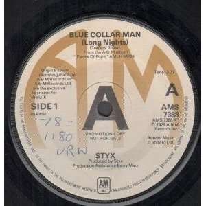    BLUE COLLAR MAN 7 INCH (7 VINYL 45) UK A&M 1978 STYX Music