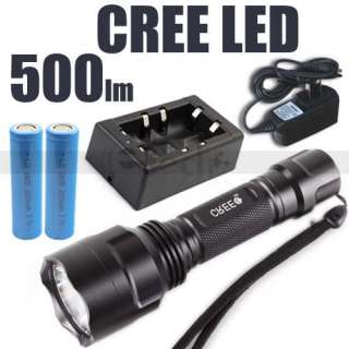 CREE Q5 500lm Lumen LED Flashlight +18650 Rechargeable  