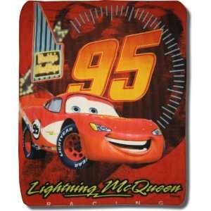  Disney Pixar Cars Lightning McQueen Over sized Fleece Throw Blanket 