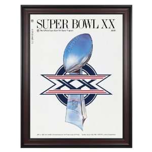  Canvas 36 x 48 Super Bowl XX Program Print   1986, Bears vs Patriots 