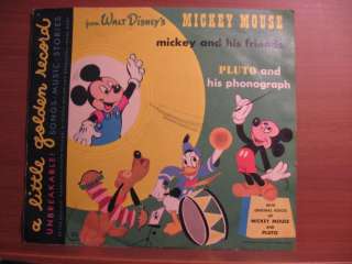 1949 Walt Disneys MICKEY MOUSE PLUTO & his phonograph golden record 