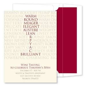  Noteworthy Collections   Invitations (Wine Words Vanilla 