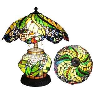   Flowers Design Lighted Base Tiffany Styled Table Lamp 