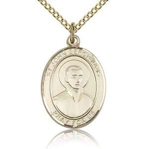  Gold Filled 3/4in St John Berchmans Medal & 18in Chain 