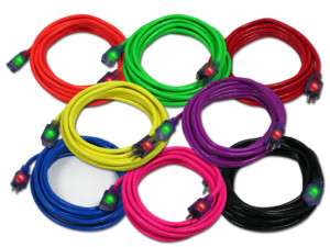   16 Gauge Extension Cord 5 Neon Jacket Colors Cords 813769013231  