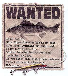 Wanted Walleye Fishing T Shirt  