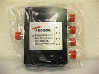 ANDREW S 4 CPUS L N 4 WAY LOW POWER SPLITTER   NEW  