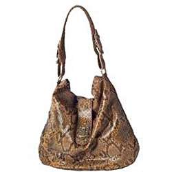 Carla Mancini Python embossed Leather Hobo Bag  