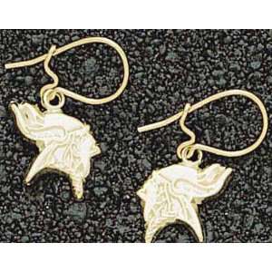  Minnesota Vikings Logo Gold Dangle Earrings Sports 
