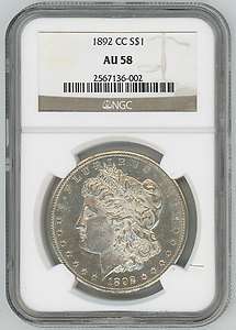   1892 CC NGC Certified $ 1 Morgan Silver Dollar Coin Carson City  