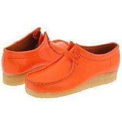 Clarks Wallabee   Womens Tangerine Patent Leather  