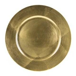 Lacquer 13 Gold Plain Round Charger Plate [Set of 4]