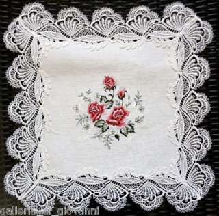 LAVISH LACE Country Rose Lace Doily Table Topper 17  