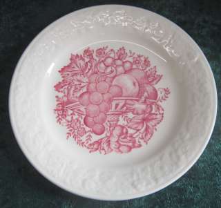 Beautiful Harvest USA B48N8 Red & White Fruit Design Bread Butter 